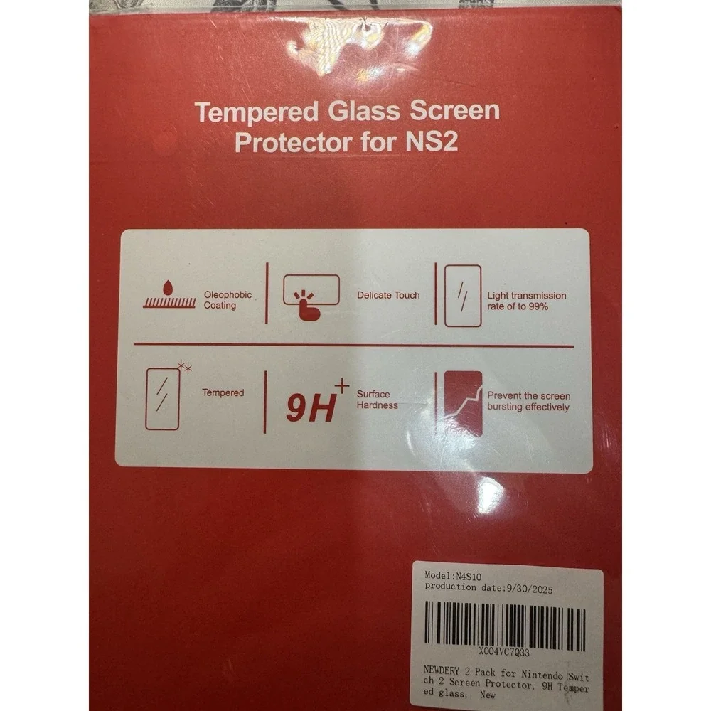 NEW Newdery Nintendo Switch 2 Pack of 2 Tempered Glass Screen Protectors